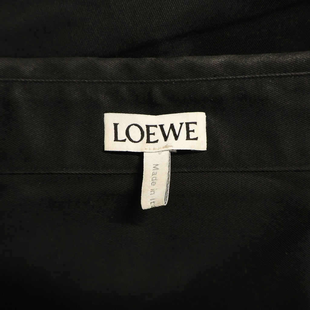 LOEWE(ロエベ) Anagram Pocket Shirt アナグラム ポケット付き長袖シャツ ロゴ刺繍 コットン ブラック H526Y05X82