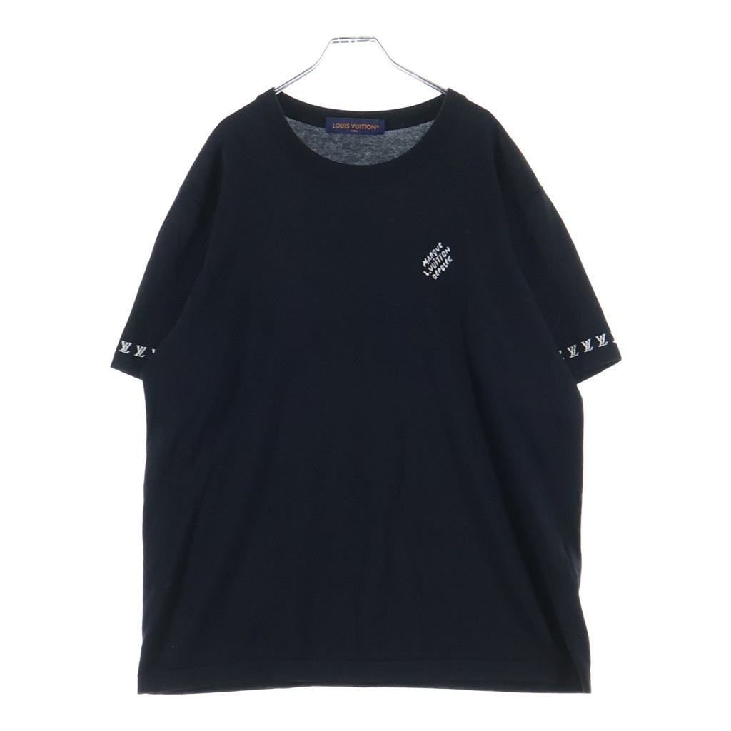 LOUIS VUITTON(ルイヴィトン) 24SS Signature Cotton Crewneck T-Shirt シグネチャー コットン クルーネック 半袖Tシャツ カットソー ブラック RM241Q Z34 HRN47W