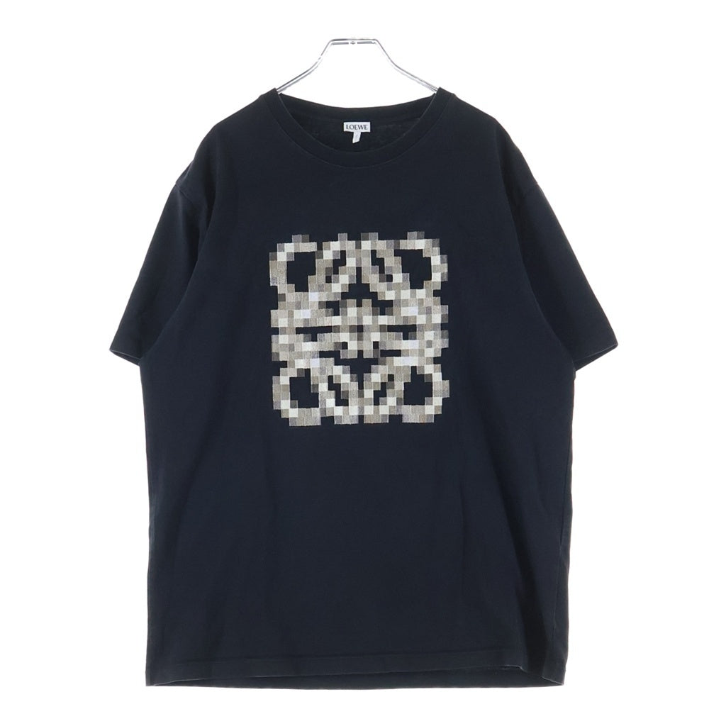 LOEWE(ロエベ) Pixelated Anagram T-Shirt ピクセレイテッド アナグラム 半袖Tシャツ カットソー ロゴ刺繍 ブラック H526Y22XAD