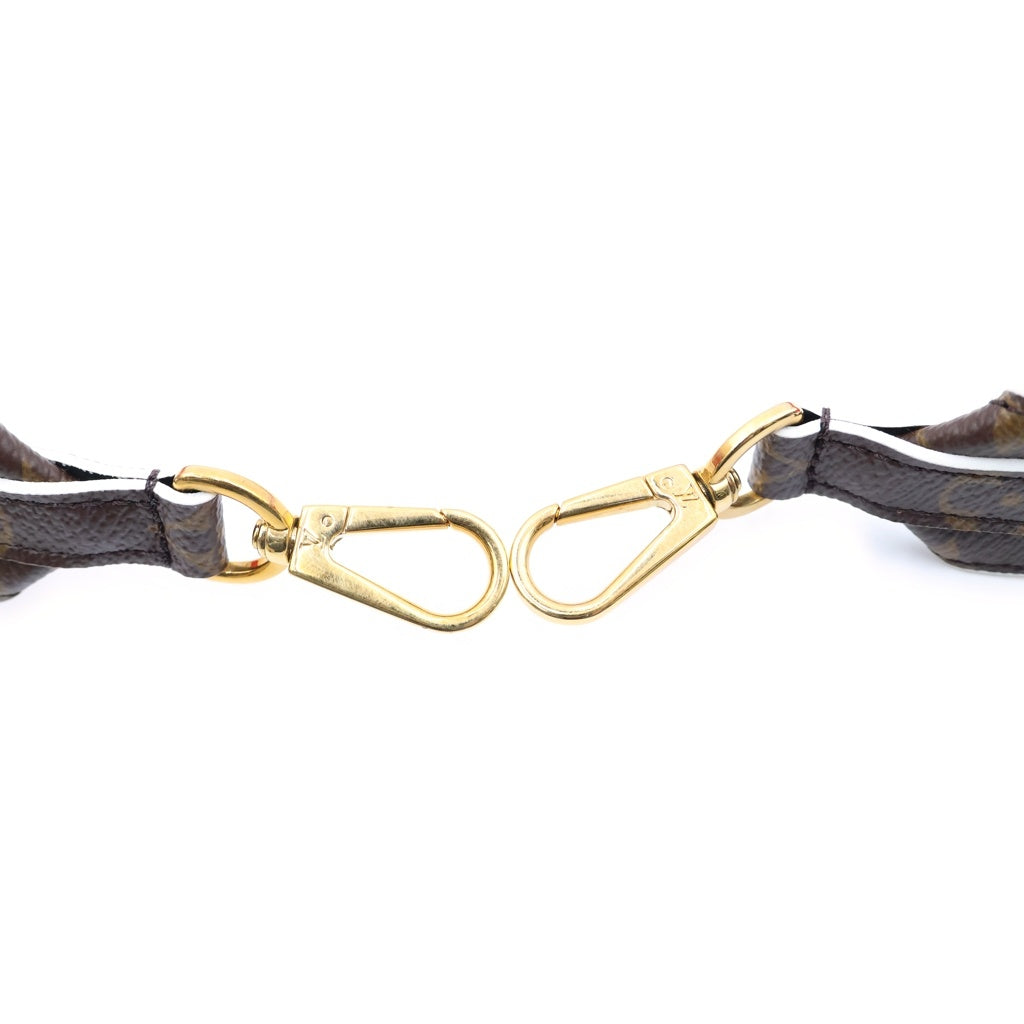 LOUIS VUITTON(ルイヴィトン) モノグラム ショルダーストラップ ブラウン×レッド PVCレザー J02285 ゴールド金具 レディース