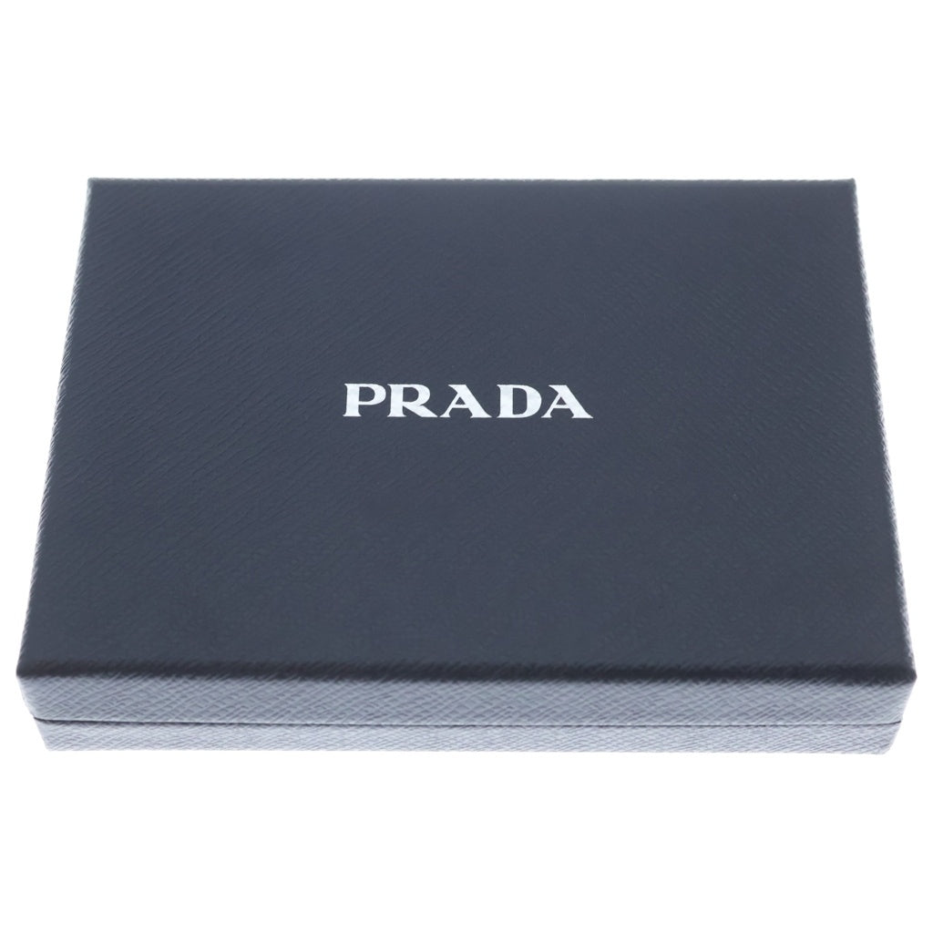 PRADA(プラダ) トライアングルロゴ カードケース フラグメントケース ブラック サフィアーノ シルバー金具 レディース