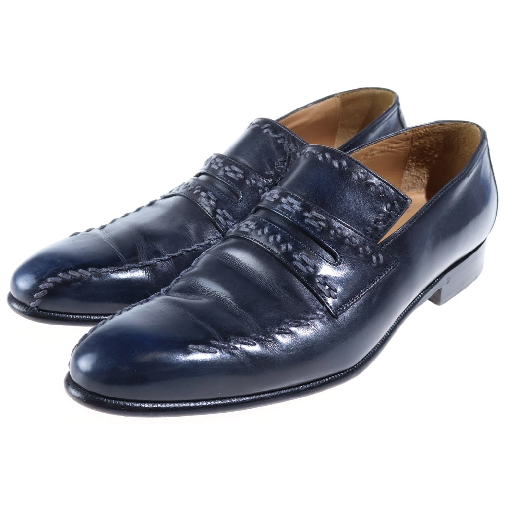 Berluti(ベルルッティ) アンディ パティーヌレザー ローファー ドレスシューズ 革靴 ハンドステッチ ダークブルー 1574