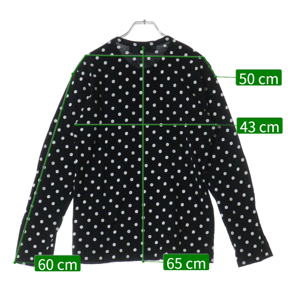 PLAY COMME des GARCONS(プレイコムデギャルソン) Dots Long Sleeve T-Shirt ドット総柄 長袖Tシャツ カットソー ブラック AX-T166