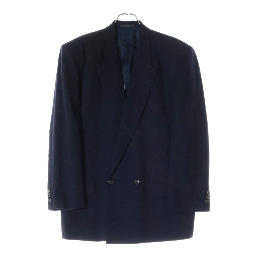 COMME des GARCONS HOMME(コムデギャルソンオム) 91AW ピークドラペル1B ダブルブレスト ジャケット スラックス パンツ セットアップ スーツ ネイビー HJ-02009S