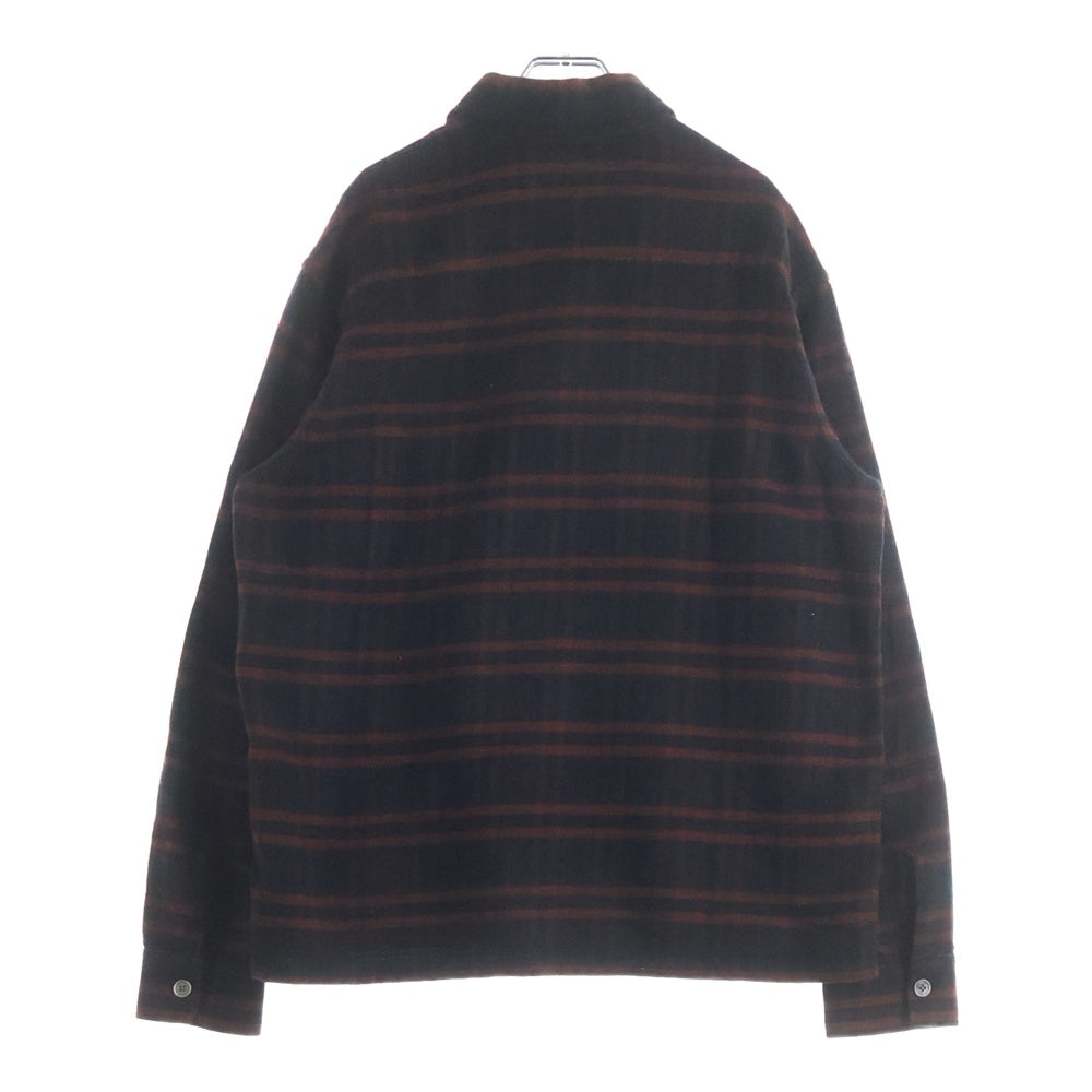 OUR LEGACY(アワーレガシー) × STUSSY ステューシー FLANNEL CHECK L/S SHIRT フランネル チェック 長袖 シャツ ブラウン/オレンジ