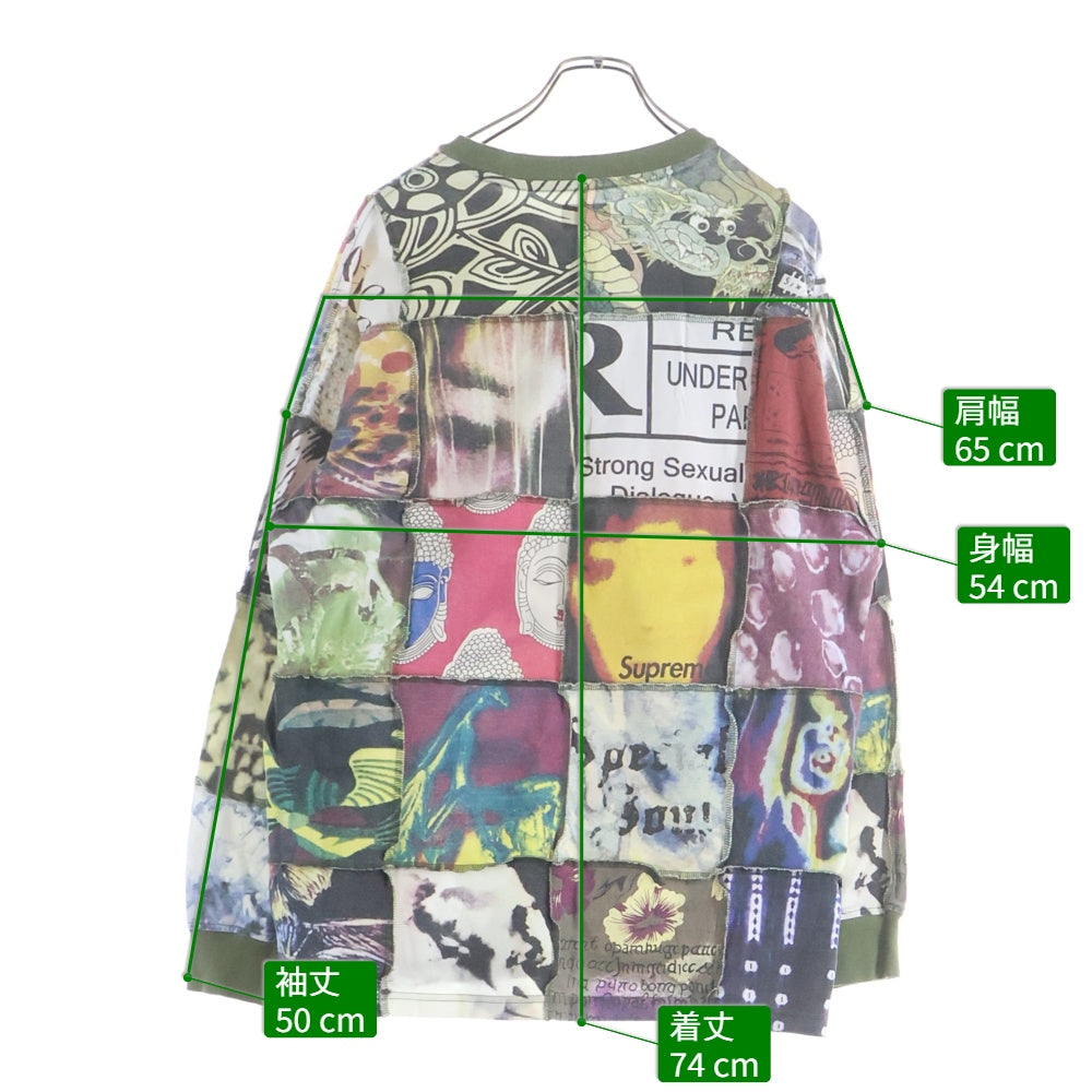 SUPREME(シュプリーム) 21SS Mosaic patchwork L/S モザイク パッチワーク クルーネック長袖Tシャツ カットソー マルチカラー
