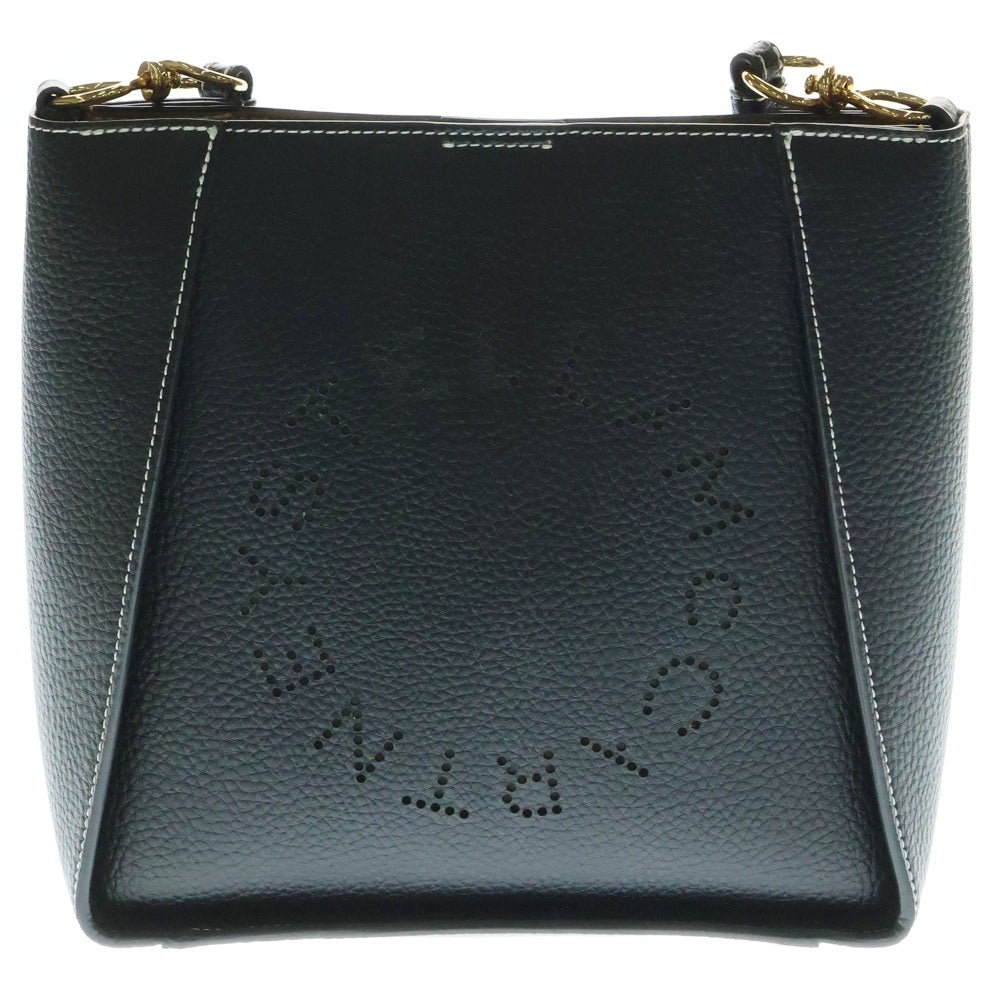 STELLA McCARTNEY(ステラマッカートニー) パンチングロゴ レザーショルダーバッグ ブラック レディース 700073