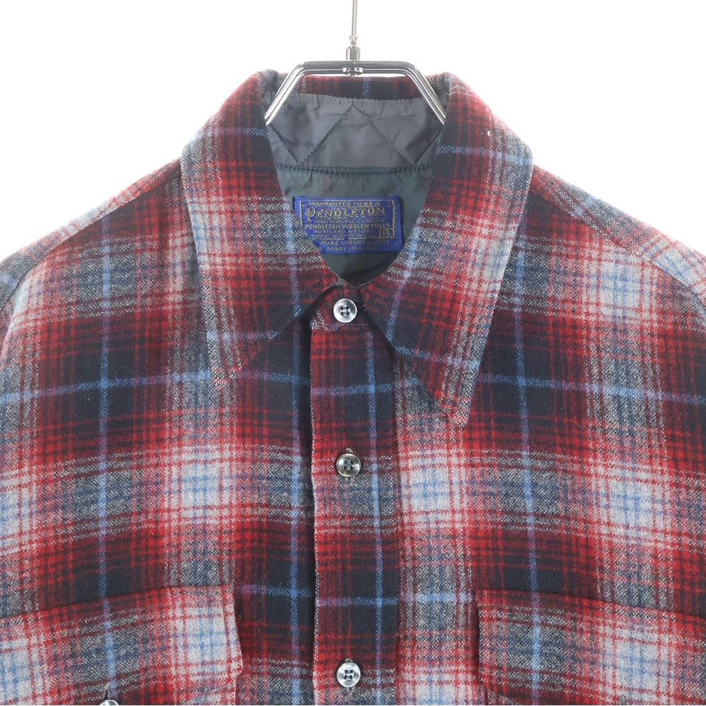 PENDLETON(ペンドルトン) 60S VINTAGE CHECK L/S SHIRT オンブレ チェック シャツ 長袖シャツ レッド/ブラック/ホワイト