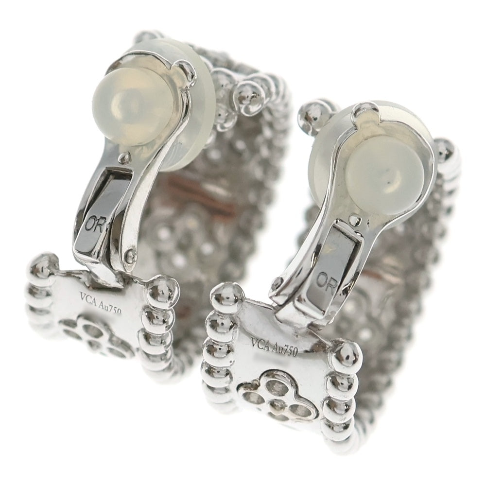 Van Cleef & Arpels(ヴァンクリーフアンドアーペル) ペルレ クローバー ダイヤ イヤリング K18WG ホワイトゴールド VCARO2ML00 レディース