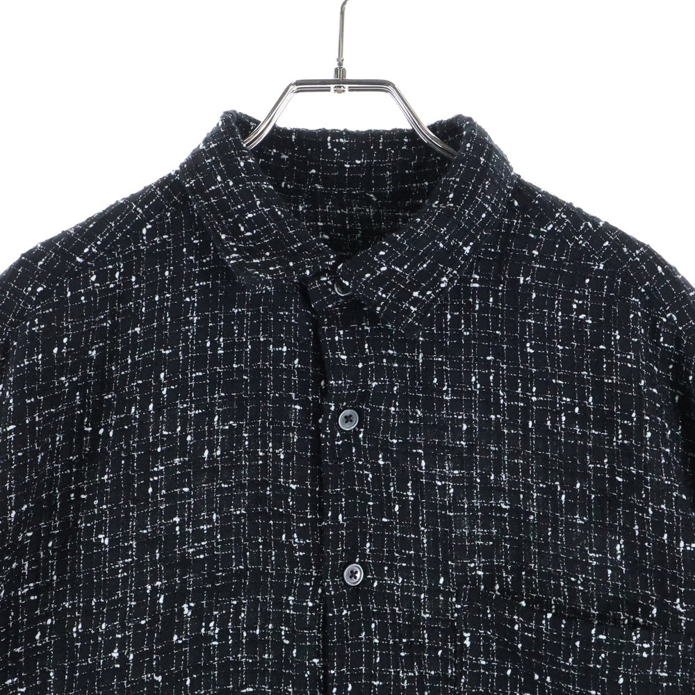 SOPHNET.(ソフネット) 24SS ツイード 半袖シャツ ブラック SOPH-240005