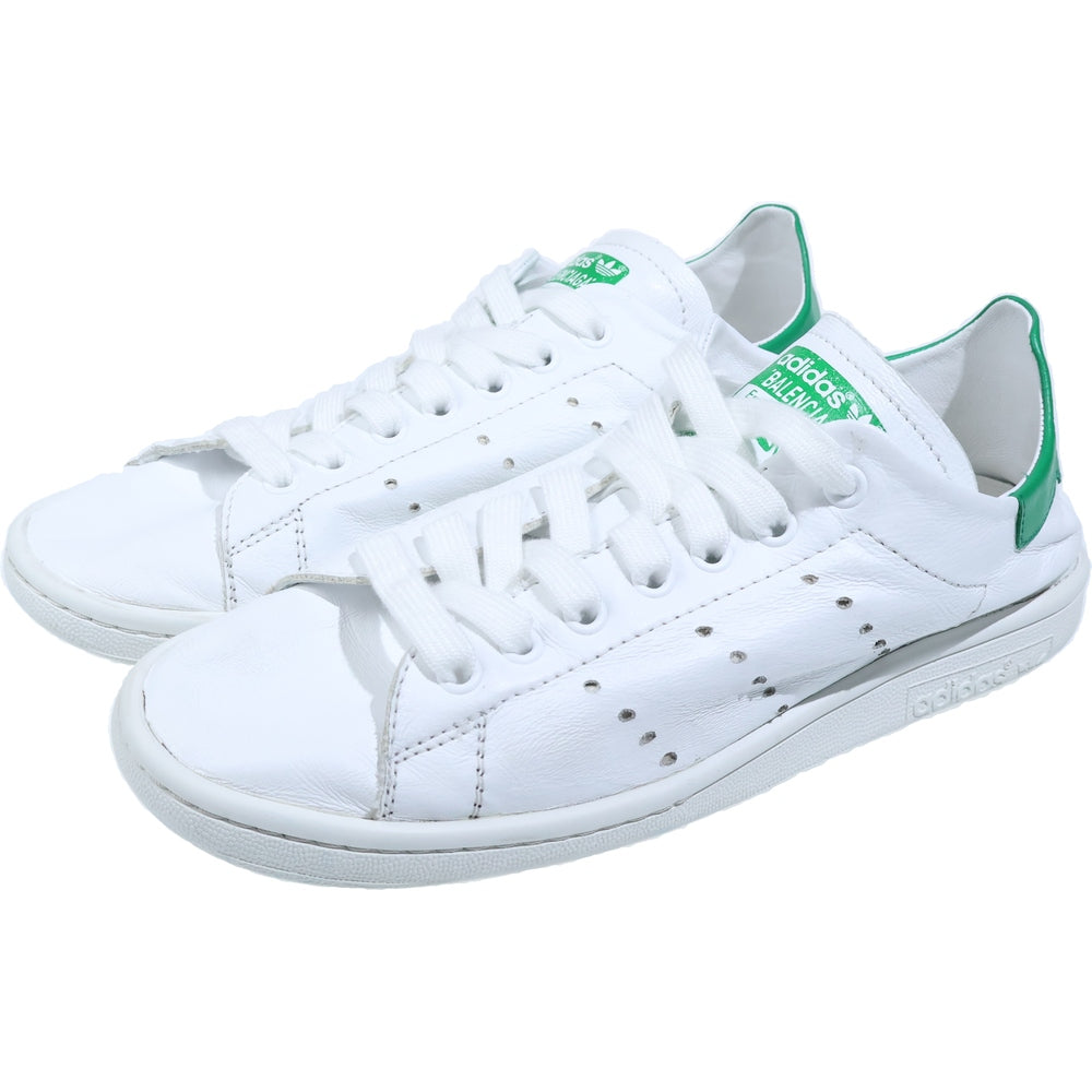 BALENCIAGA(バレンシアガ) ×STAN SMITH アディダス スタンスミス ダメージ加工 レザーローカットスニーカー ホワイト/グリーン 721836 WBDV3 9030