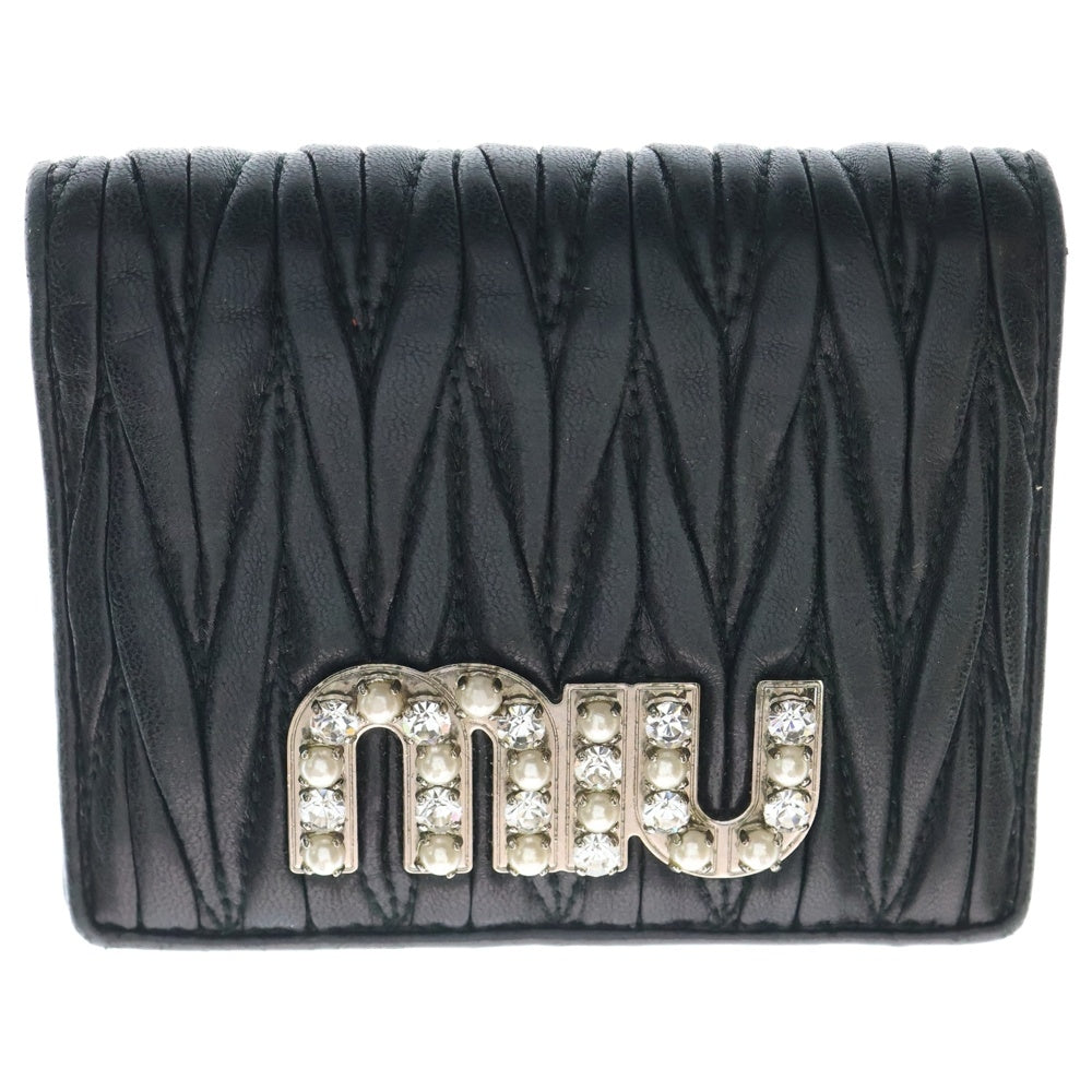 miumiu(ミュウミュウ) マテラッセ ビジュー コンパクトウォレット 二