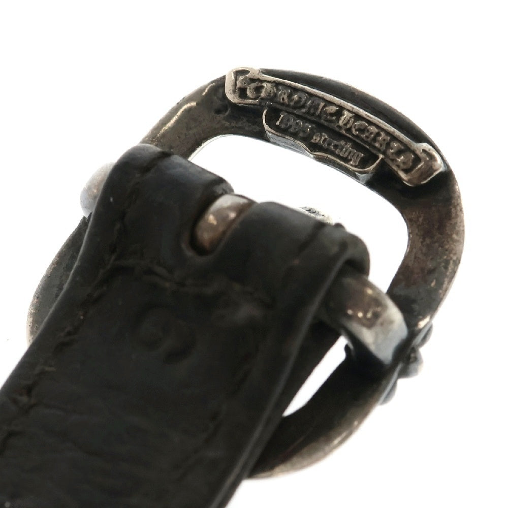 CHROME HEARTS(クロムハーツ) GUNSLINGER ガンスリンガー クロスボール レザーブレスレット ブラック/シルバー BCA146