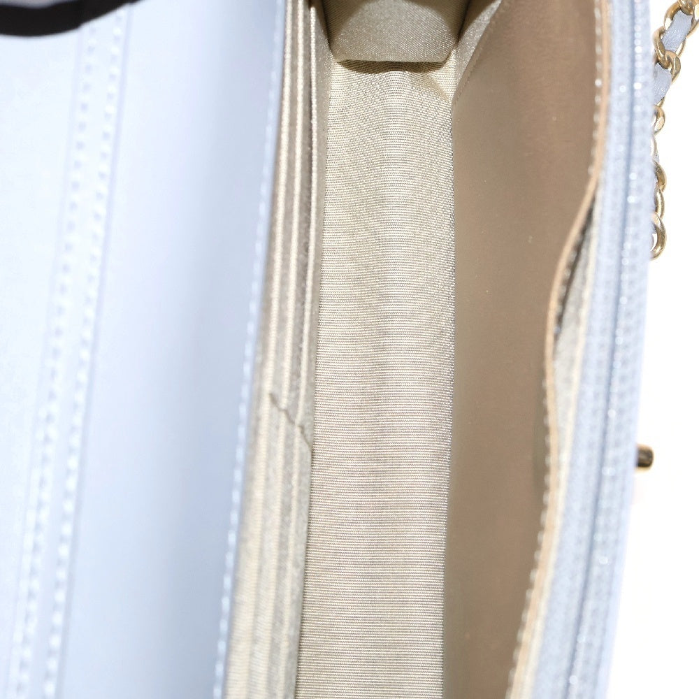 CHANEL(シャネル) マトラッセ ラムスキン チェーン ウォレット ショルダーバッグ グレー ゴールド金具 AP1450 ランダムシリアルタイプ