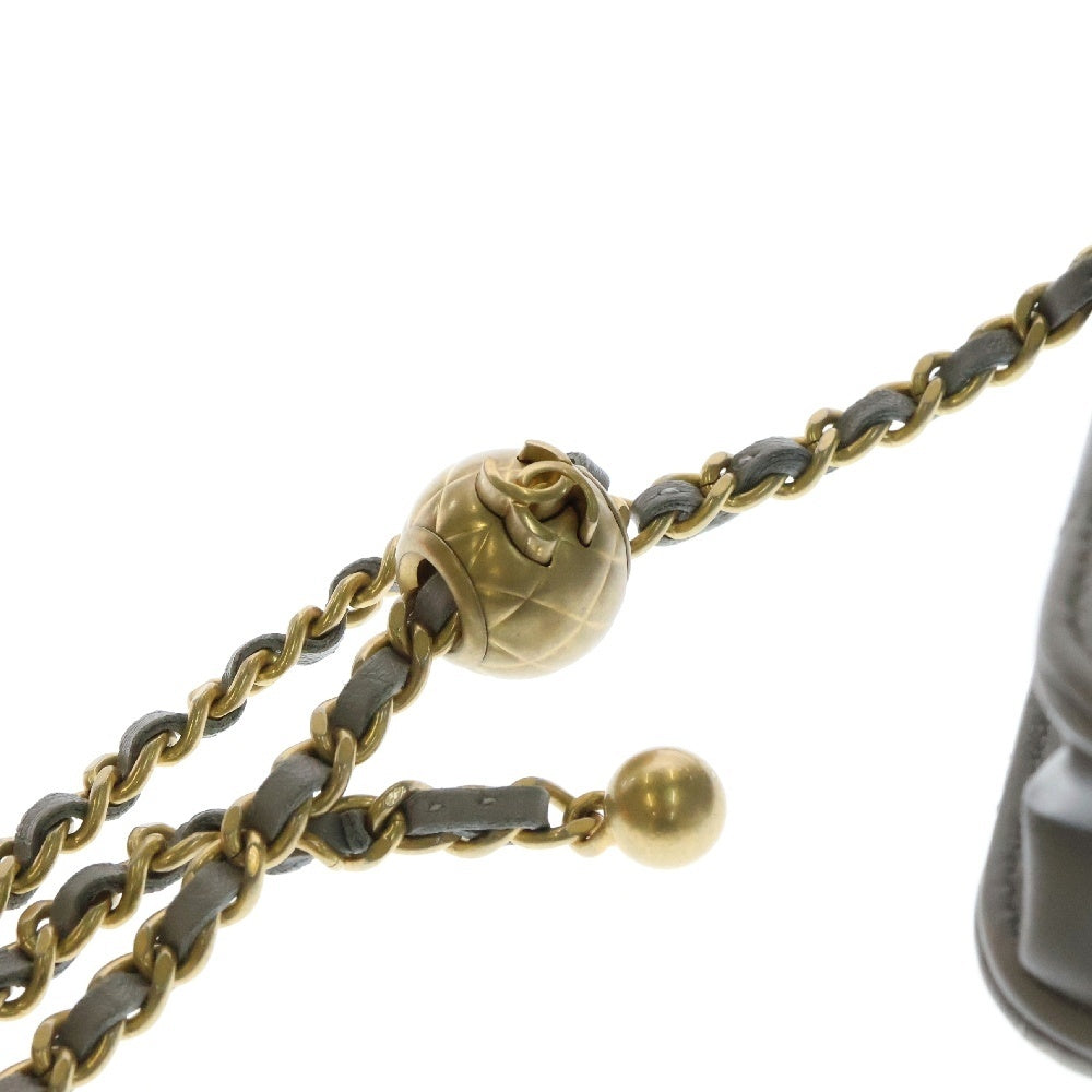 CHANEL(シャネル) マトラッセ ラムスキン チェーン ウォレット ショルダーバッグ グレー ゴールド金具 AP1450 ランダムシリアルタイプ