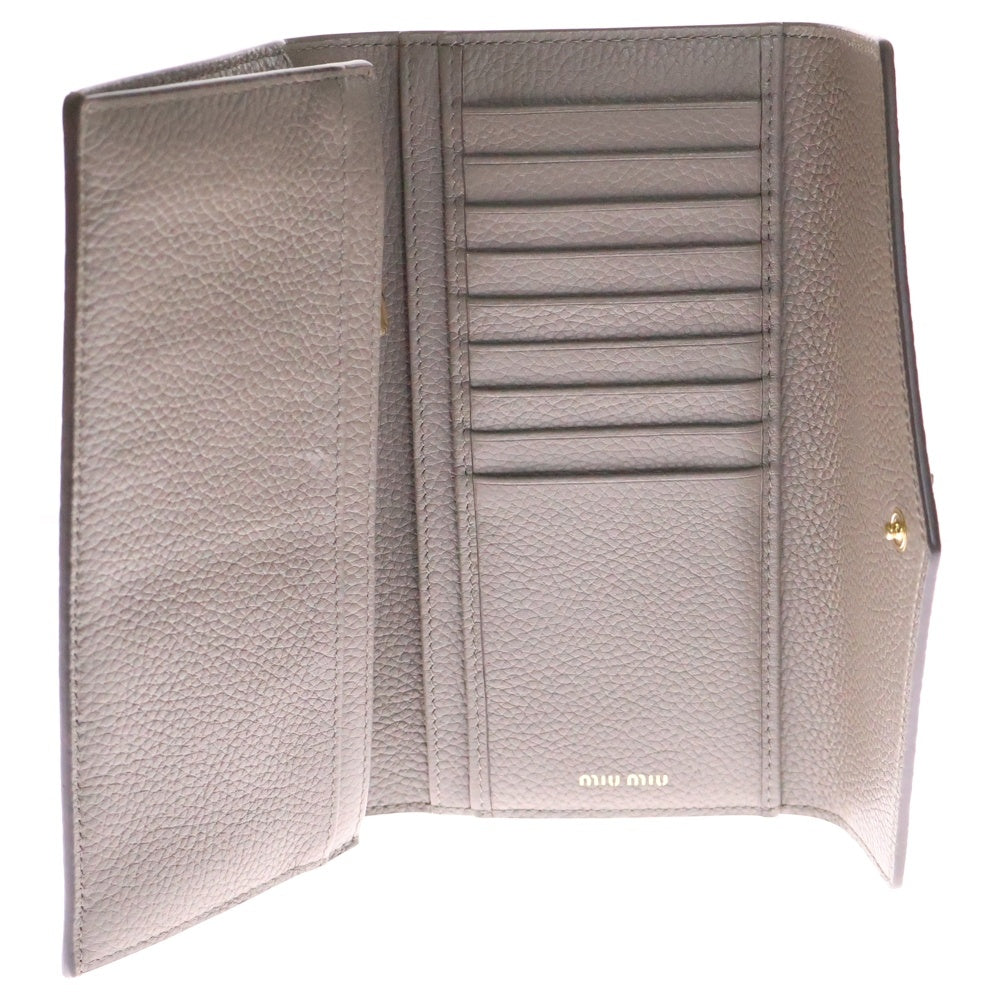 miumiu(ミュウミュウ) ヴィッテロダイノ ロングウォレット ベージュ レザー 長財布