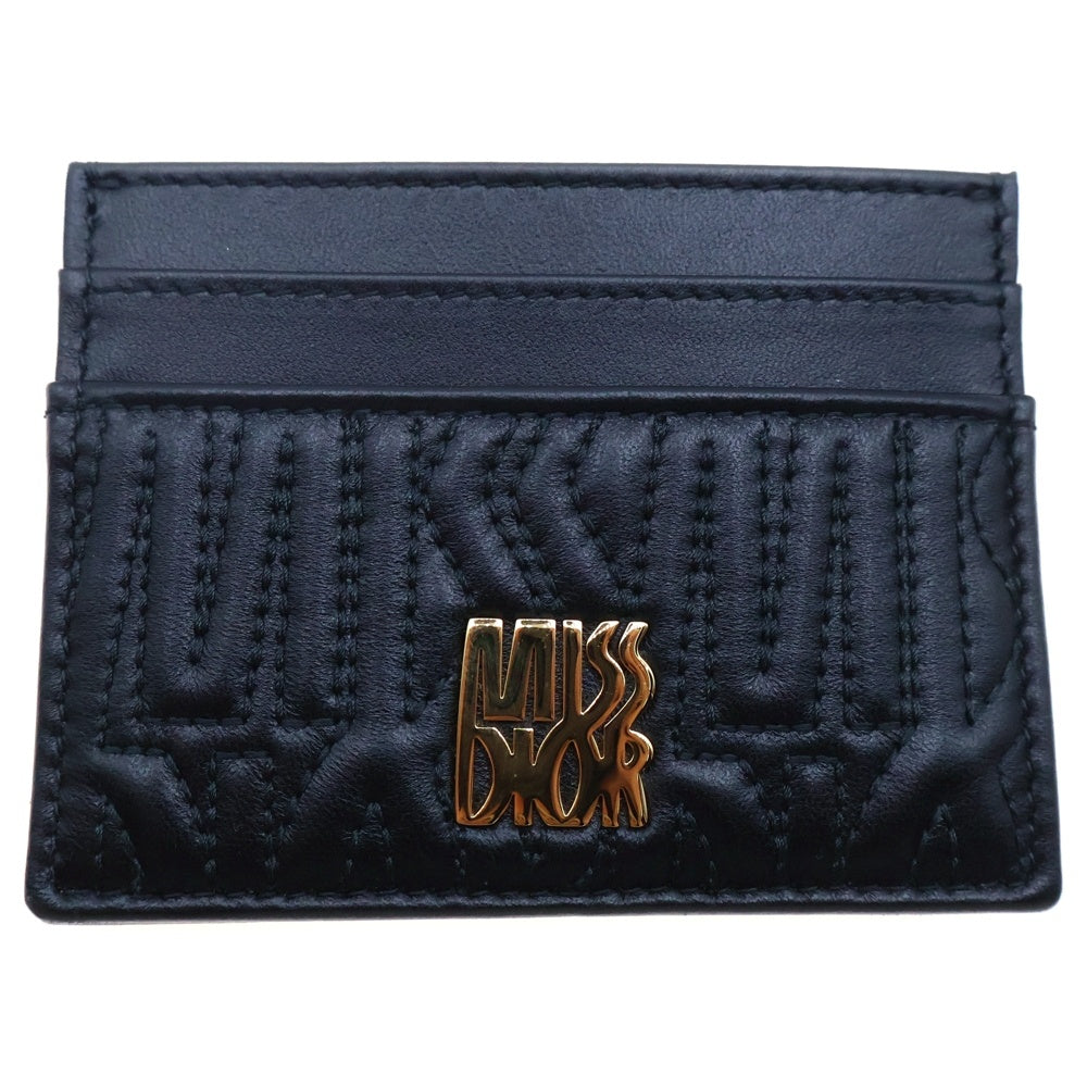 Christian Dior(クリスチャンディオール) ミスディオール グラフィカル カードケース パスケース ブラック ゴールド金具 レザー