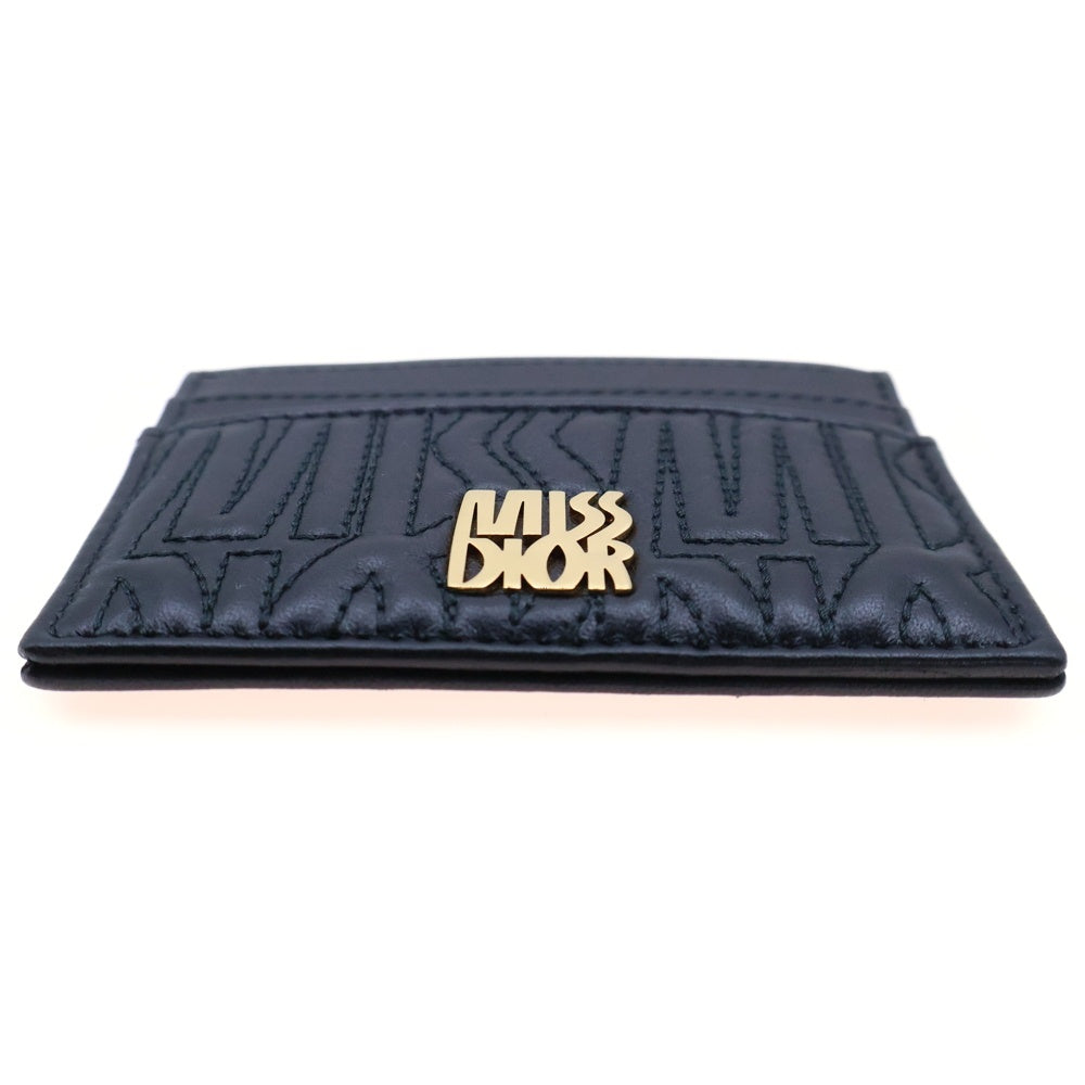 Christian Dior(クリスチャンディオール) ミスディオール グラフィカル カードケース パスケース ブラック ゴールド金具 レザー