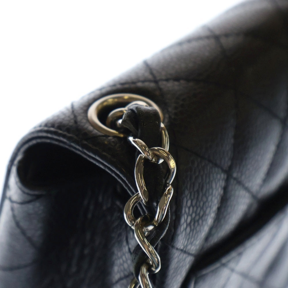 CHANEL(シャネル) ミニマトラッセ SフラップSチェーンショルダーバッグ 黒 キャビアスキン SV金具