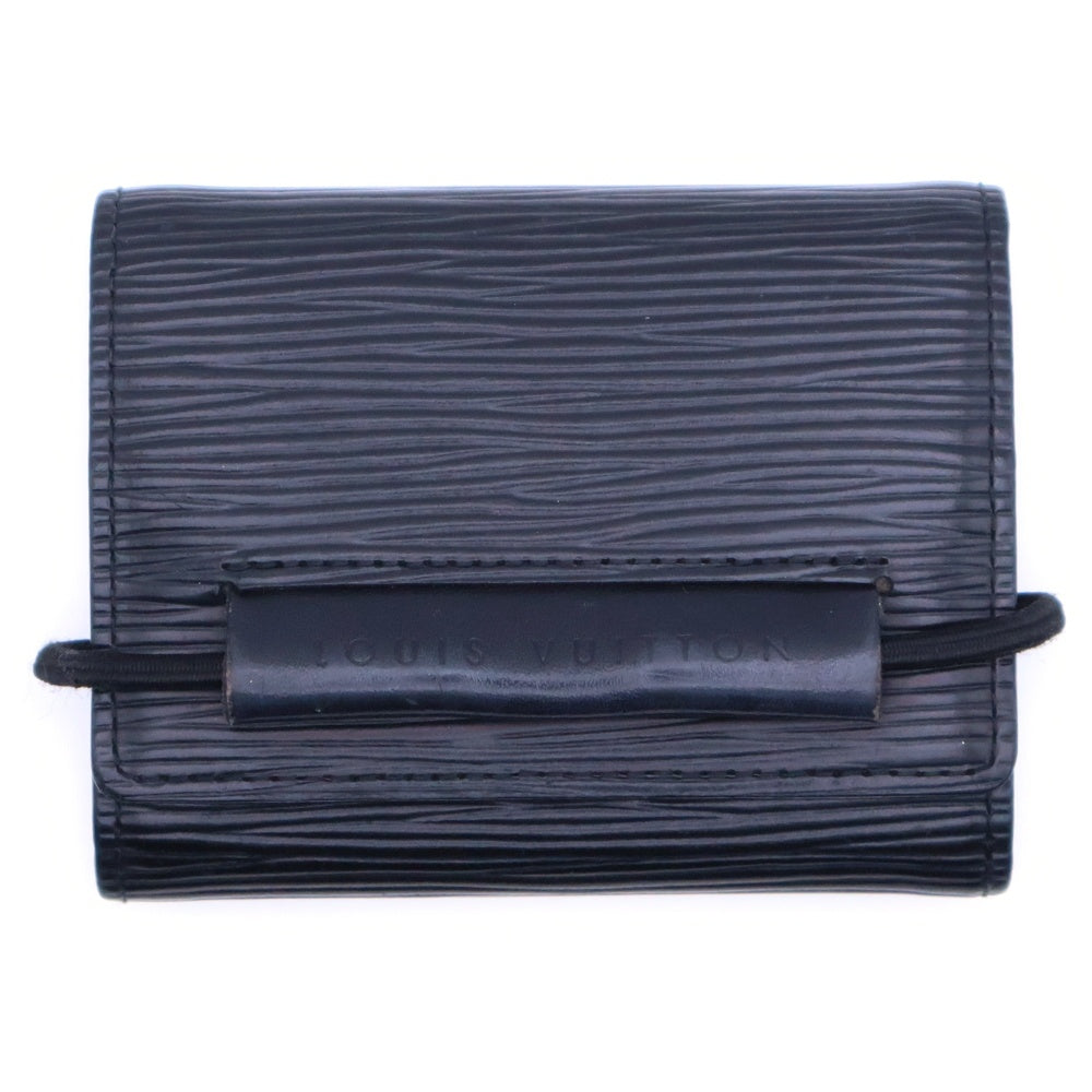 LOUIS VUITTON(ルイヴィトン) エピ ポルトモネエラスティック ノワール 三つ折り財布 コンパクトウォレット コインケース ブラック M63662
