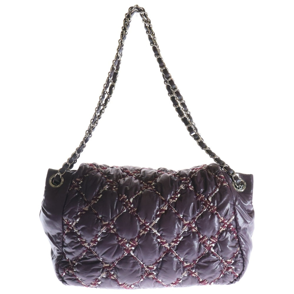 CHANEL(シャネル) ココマーク パリビザンス チェーンショルダーバッグ シルバー金具 レッド ナイロン