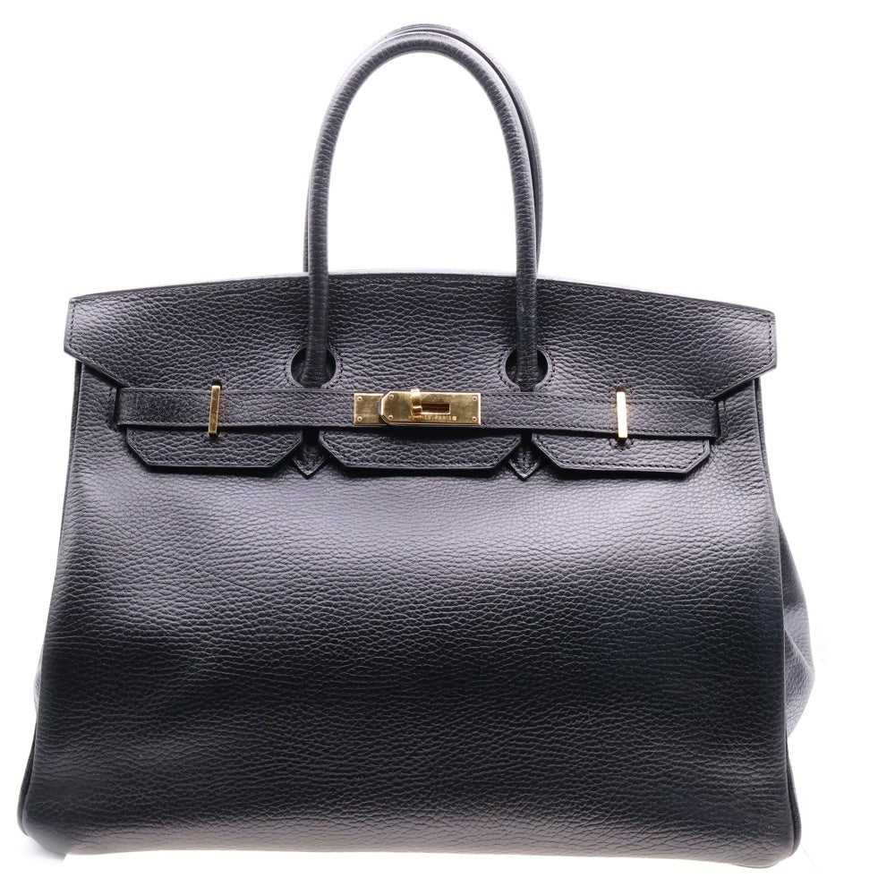 HERMES(エルメス) バーキン35 ブラック アルデンヌ ゴールド金具 □E刻印 ハンドバッグ