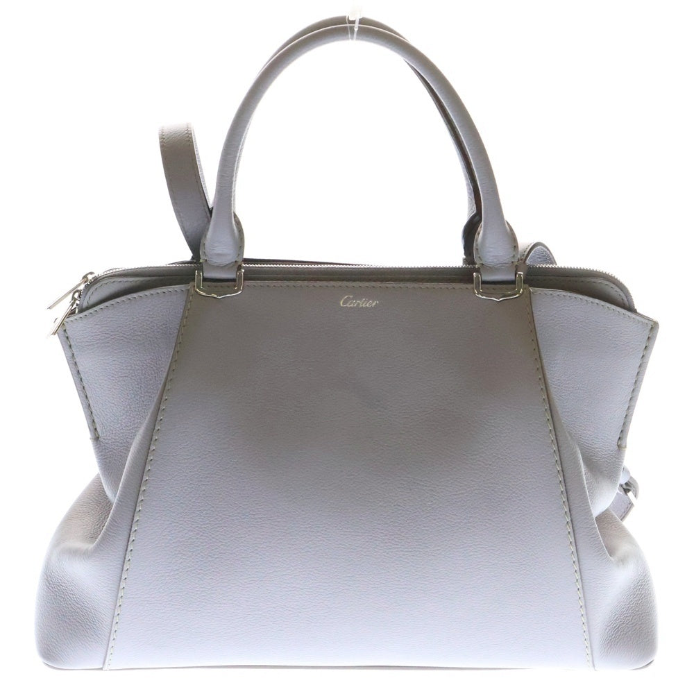 Cartier(カルティエ) Cドゥ 2WAY ハンドバッグ ショルダーバッグ パープル グレー レザー