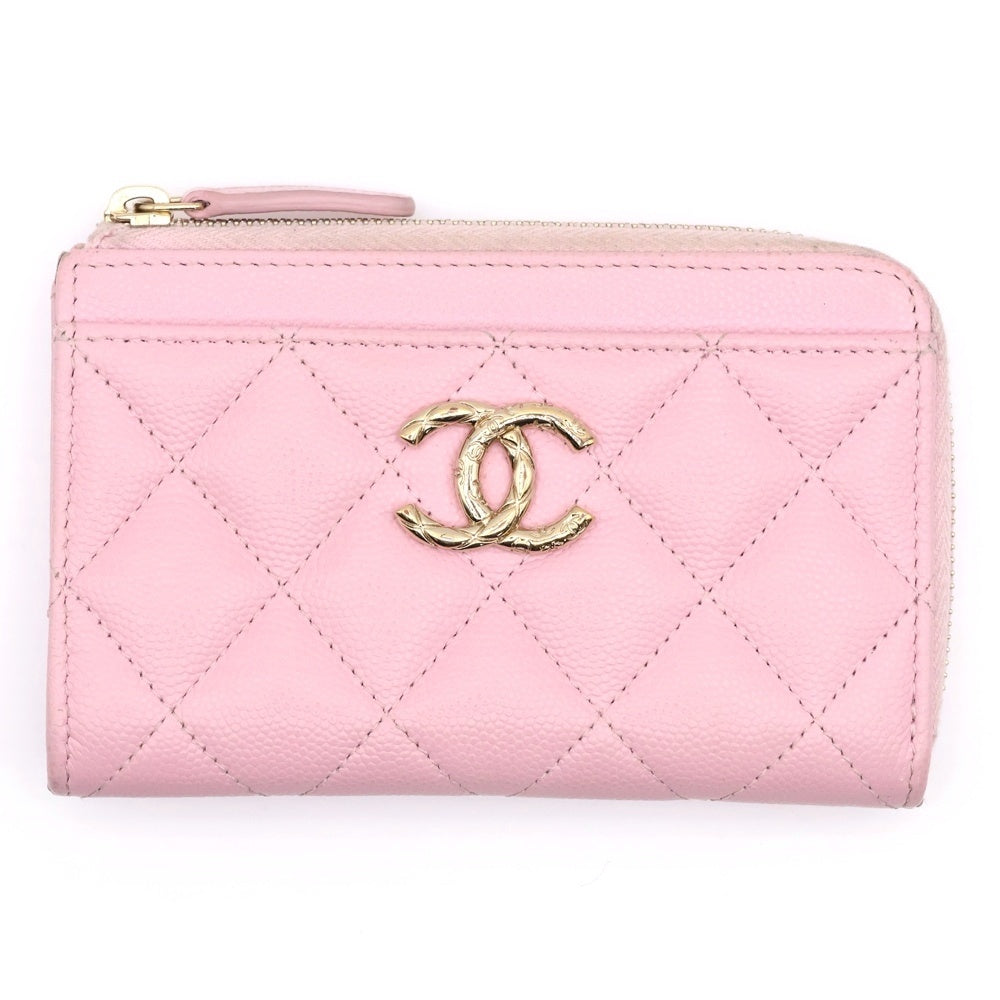 CHANEL(シャネル) フラグメントケース コインケース カードケース ゴールド金具 ピンク シール