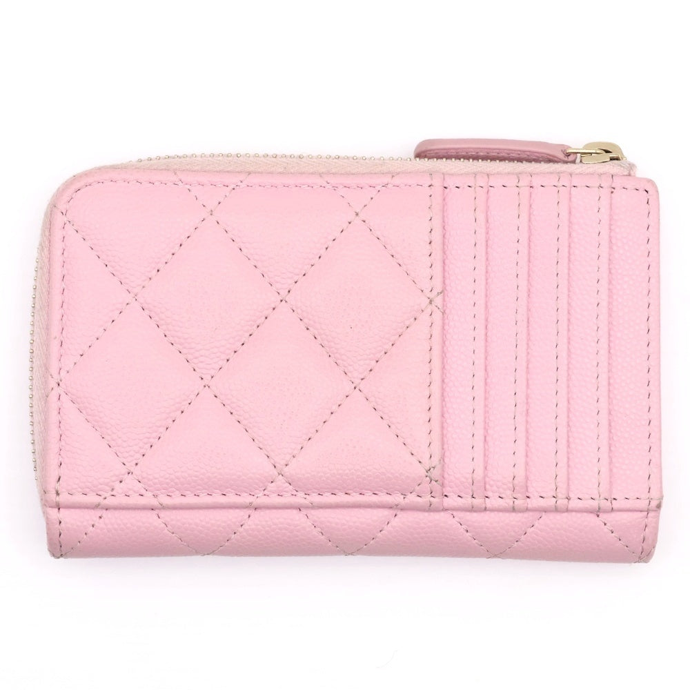 CHANEL(シャネル) フラグメントケース コインケース カードケース ゴールド金具 ピンク シール