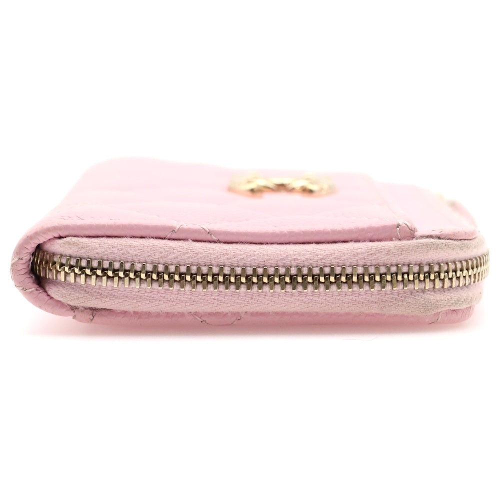 CHANEL(シャネル) フラグメントケース コインケース カードケース ゴールド金具 ピンク シール