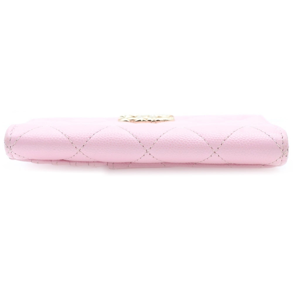 CHANEL(シャネル) フラグメントケース コインケース カードケース ゴールド金具 ピンク シール