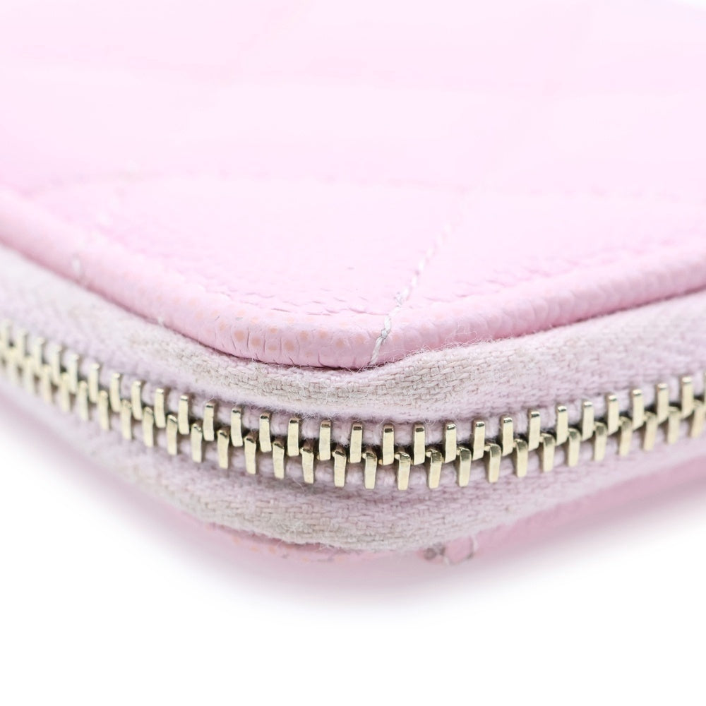 CHANEL(シャネル) フラグメントケース コインケース カードケース ゴールド金具 ピンク シール