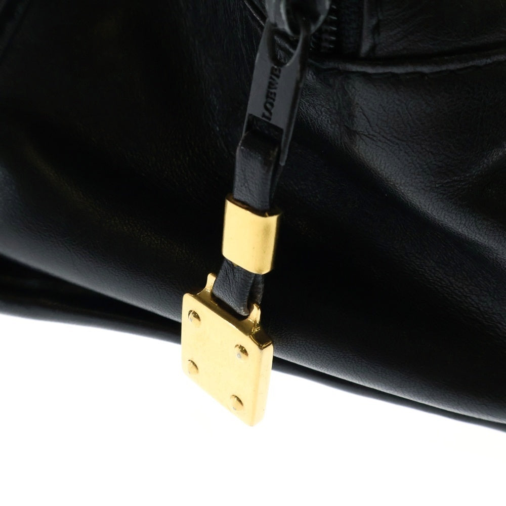 LOEWE(ロエベ) アマソナ40 アナグラムロゴ レザー ハンド ボストンバッグ ゴールド金具 ブラック