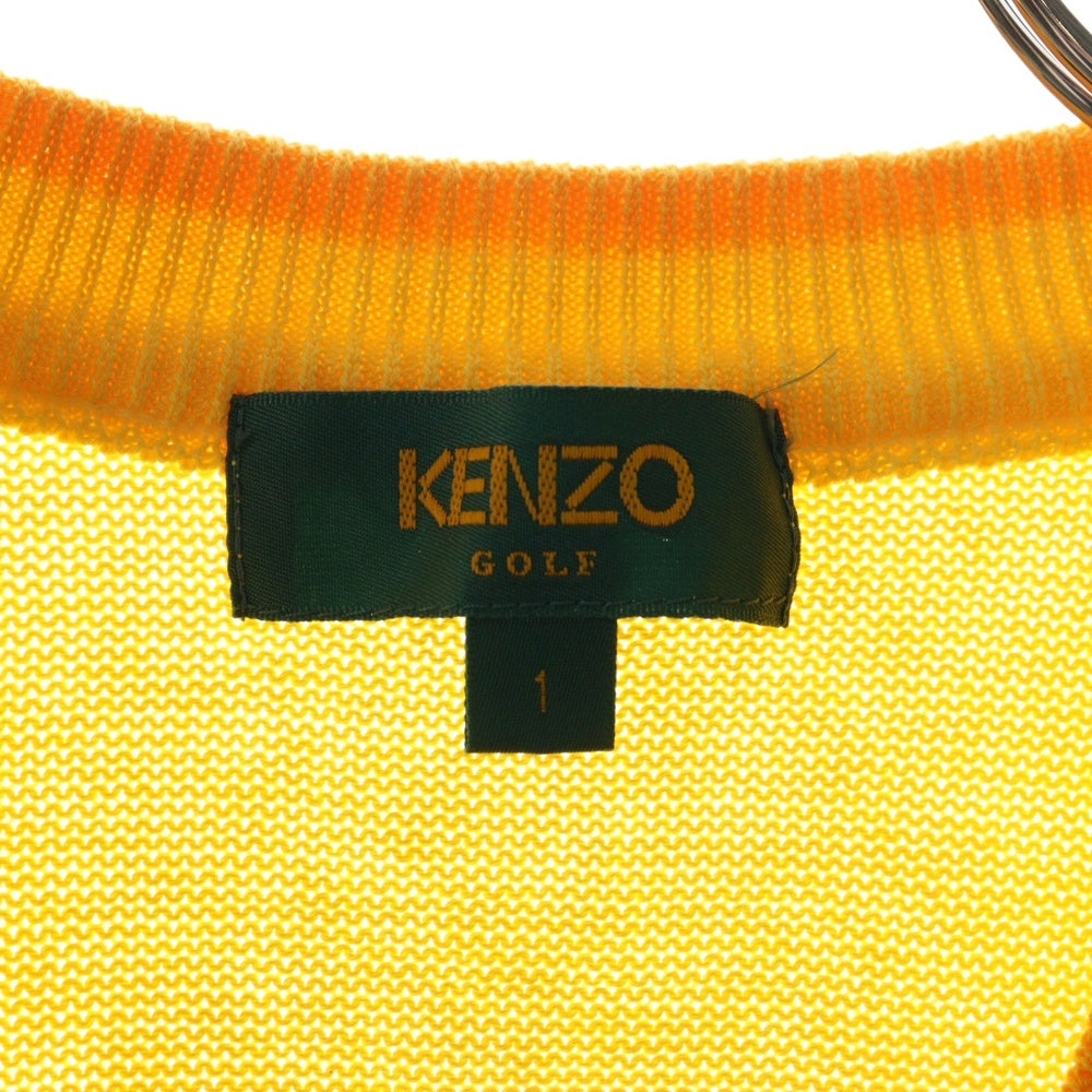 KENZO(ケンゾー) ロゴ刺繍 コットン ニット ベスト イエロー 536-V-3300 レディース