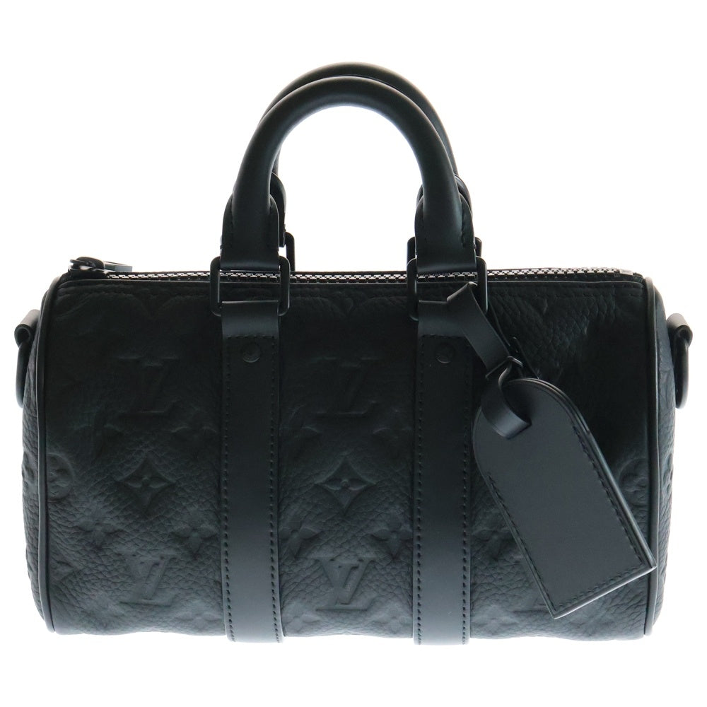 LOUIS VUITTON(ルイヴィトン) モノグラムトリヨン キーポルバンドリエール25 ブラック レザー 2WAY ショルダーバッグ ハンドバッグ M20900 ICタイプ