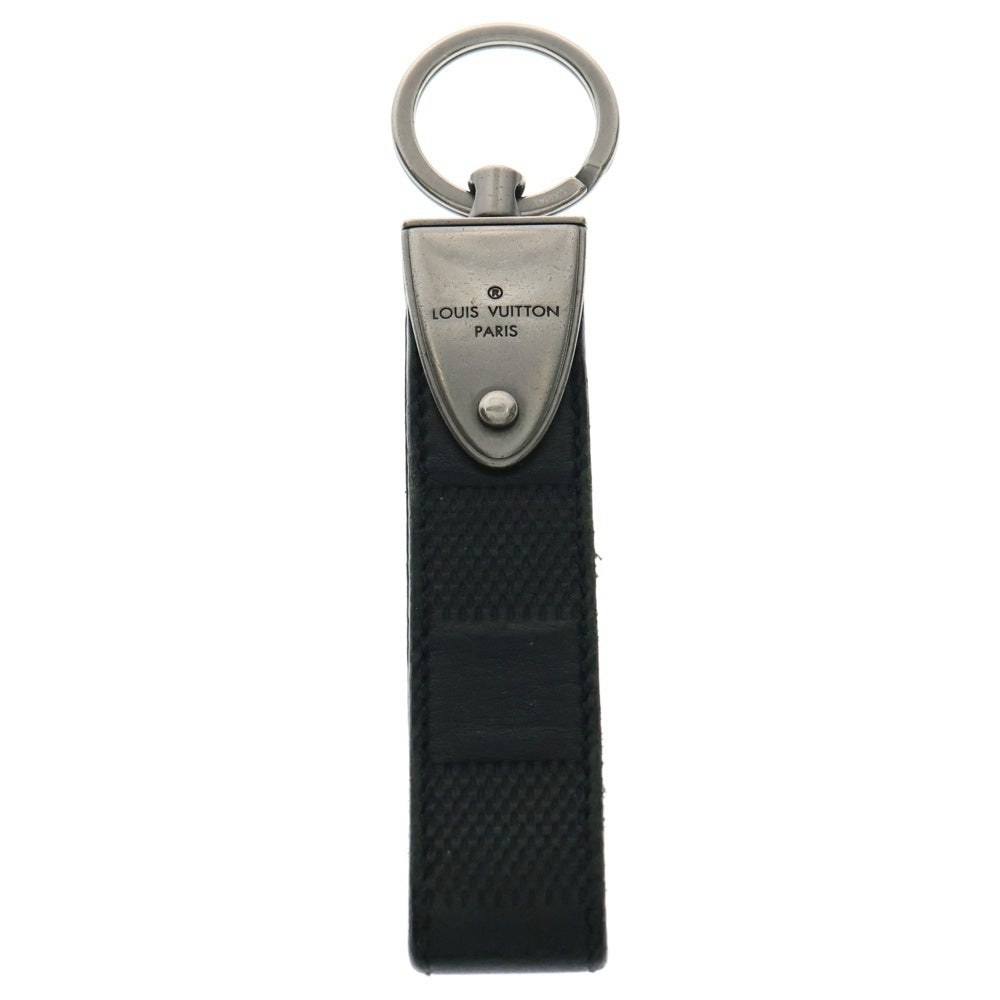LOUIS VUITTON(ルイヴィトン) ポルトクレ ドラゴンヌ ダミエ グラフィット レザー キーリング キーホルダー シルバー金具 ブラック M65049
