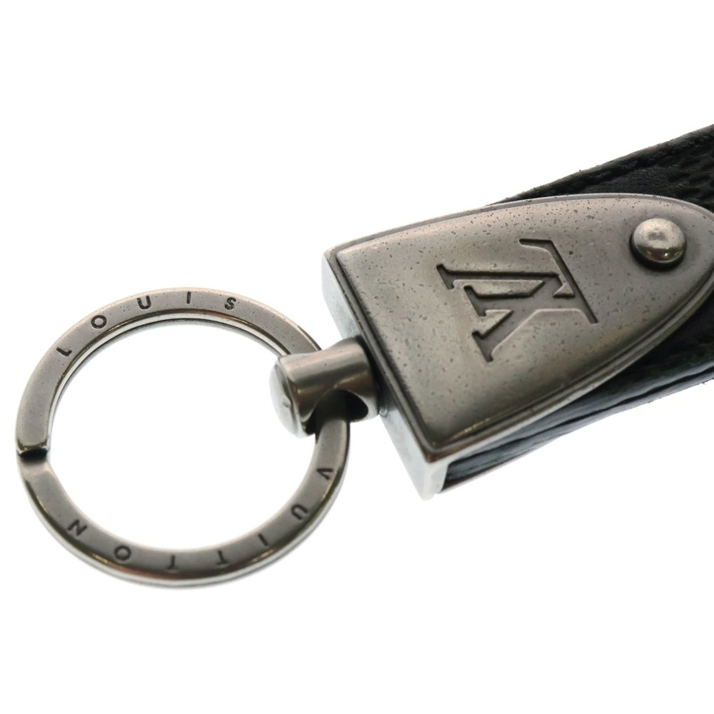 LOUIS VUITTON(ルイヴィトン) ポルトクレ ドラゴンヌ ダミエ グラフィット レザー キーリング キーホルダー シルバー金具 ブラック M65049