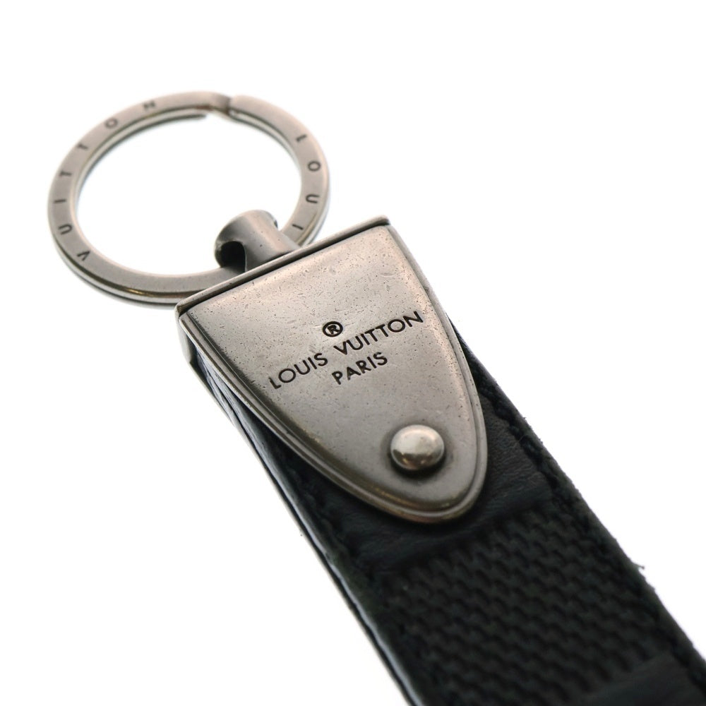 LOUIS VUITTON(ルイヴィトン) ポルトクレ ドラゴンヌ ダミエ グラフィット レザー キーリング キーホルダー シルバー金具 ブラック M65049