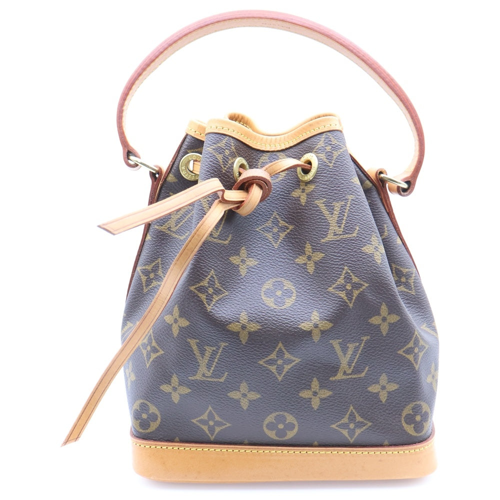LOUIS VUITTON(ルイヴィトン) モノグラム ミニノエ ハンドバッグ 巾着バッグ ミニバッグ ブラウン ゴールド金具 レザー M42227