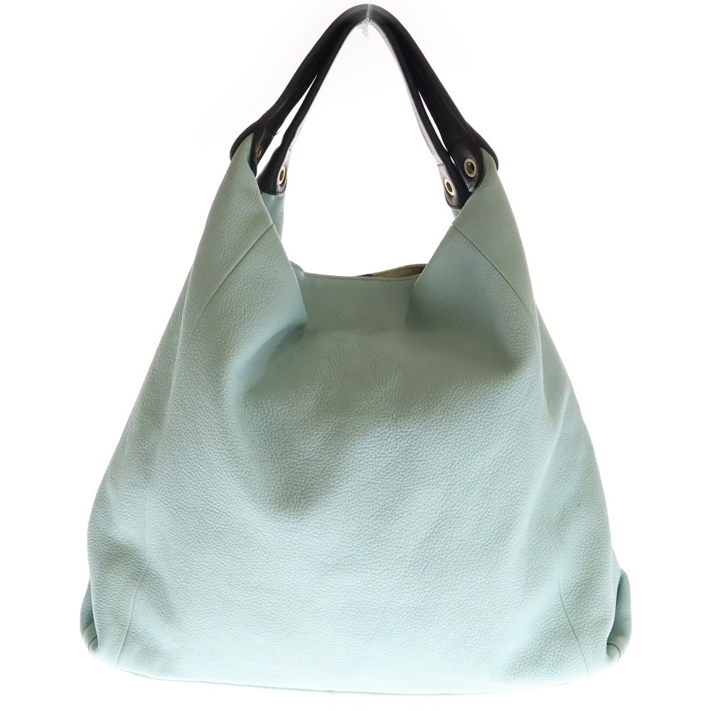 FURLA(フルラ) ハートチャーム付き レザー ハンド トートバッグ ライトブルー/ブラウン レディース