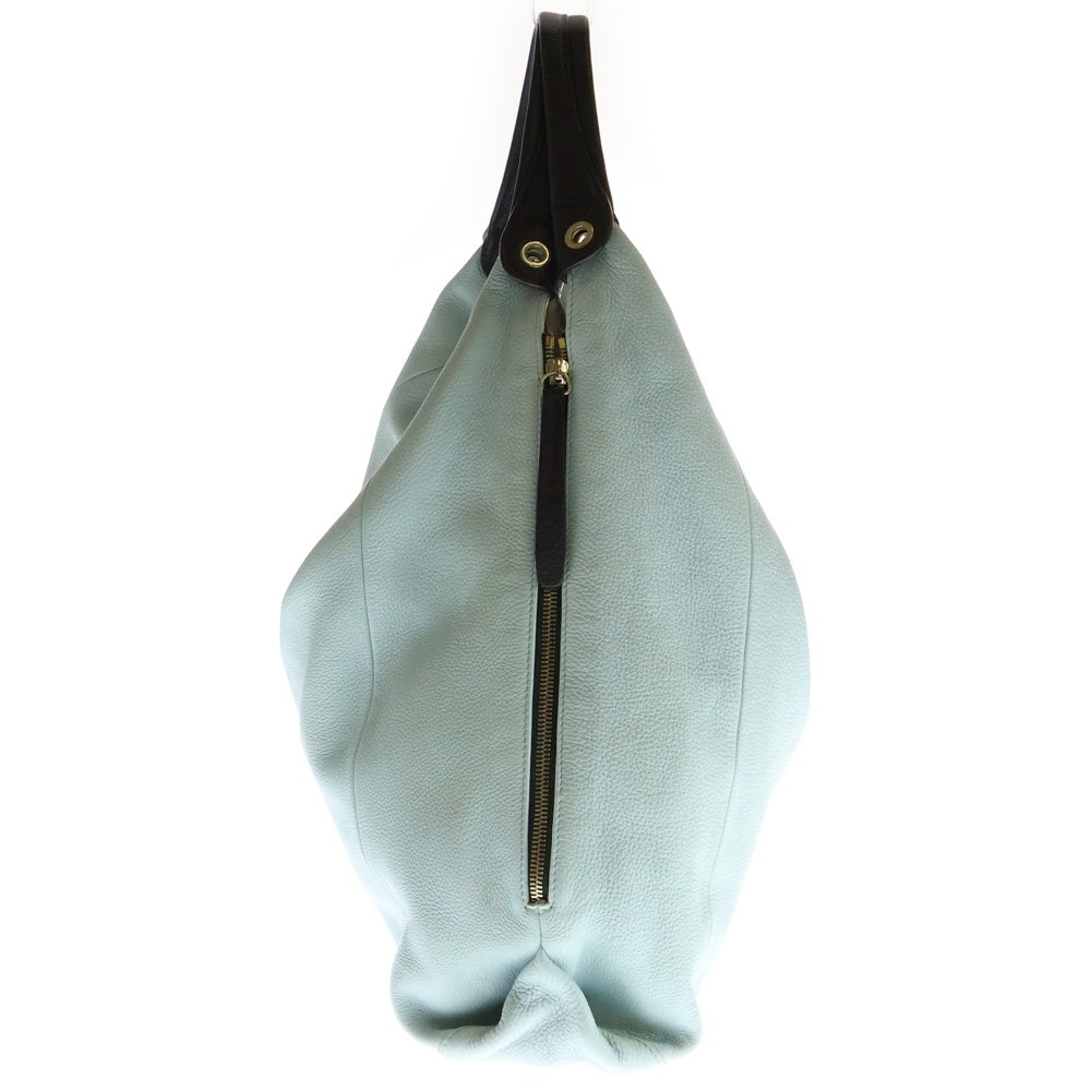 FURLA(フルラ) ハートチャーム付き レザー ハンド トートバッグ ライトブルー/ブラウン レディース