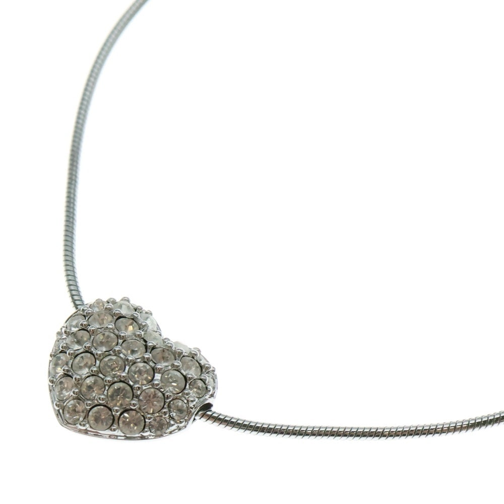 SWAROVSKI(スワロフスキー) ハートモチーフ ラインストーン パヴェクリスタル チェーンネックレス シルバー レディース