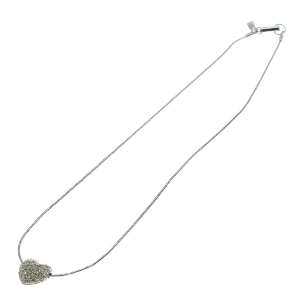 SWAROVSKI(スワロフスキー) ハートモチーフ ラインストーン パヴェクリスタル チェーンネックレス シルバー レディース