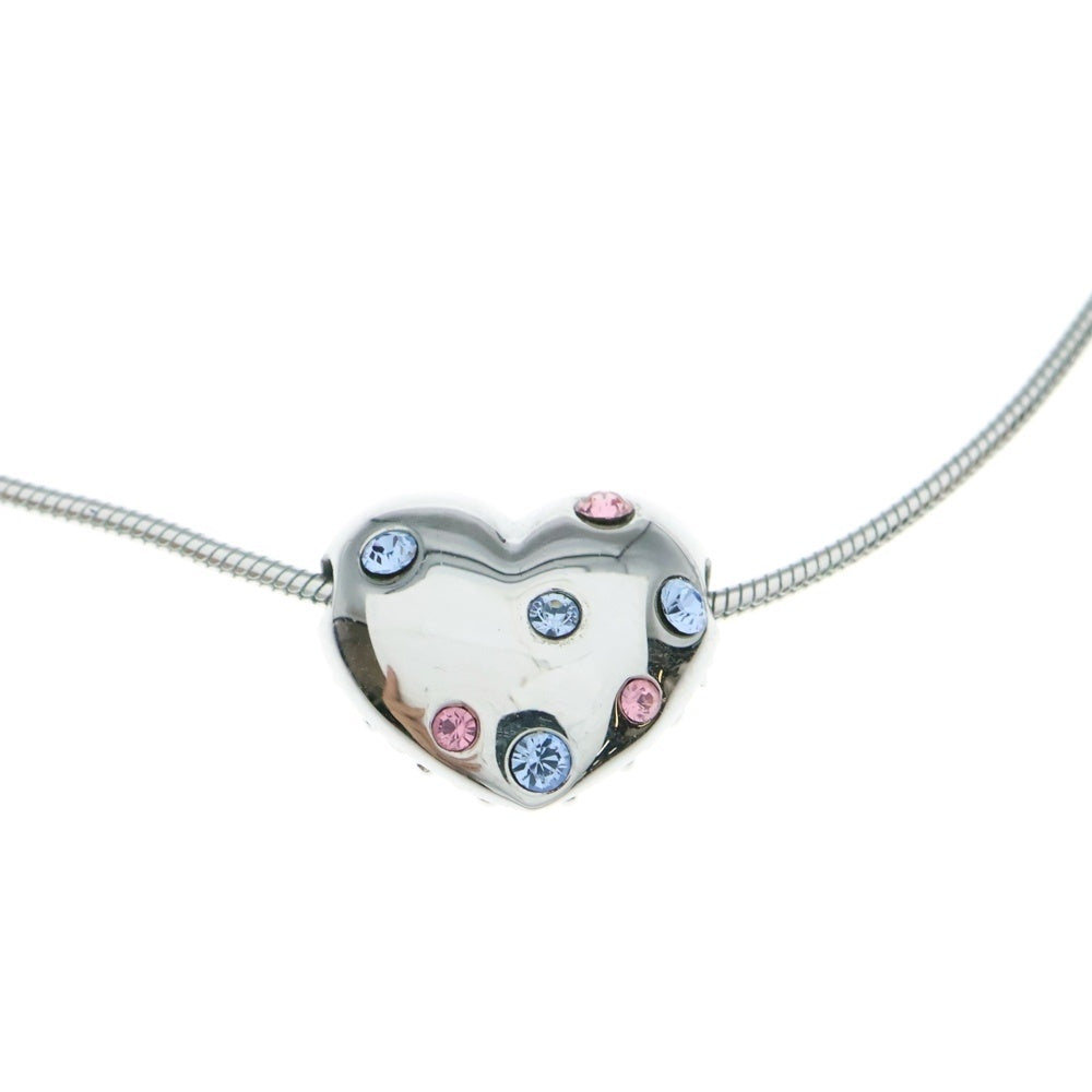 SWAROVSKI(スワロフスキー) ハートモチーフ ラインストーン パヴェクリスタル チェーンネックレス シルバー レディース