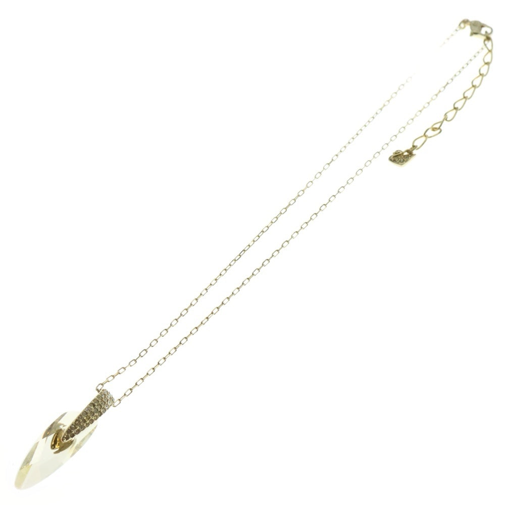 SWAROVSKI(スワロフスキー) ファセットカット クリスタル ラインストーン パヴェ チェーンネックレス ゴールド レディース