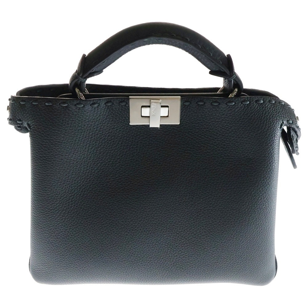 FENDI(フェンディ) セレリア ピーカブー ソフト スモール 2WAYバッグ ハンドバッグ ショルダーバッグシルバー金具 グレー カーフレザー 7VA647