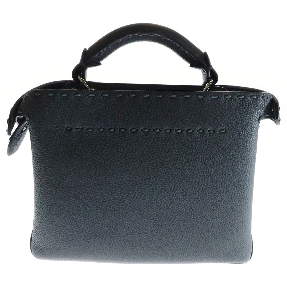 FENDI(フェンディ) セレリア ピーカブー ソフト スモール 2WAYバッグ ハンドバッグ ショルダーバッグシルバー金具 グレー カーフレザー 7VA647