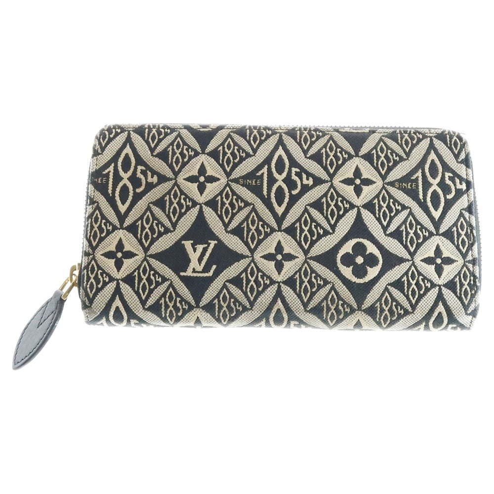 LOUIS VUITTON(ルイヴィトン) モノグラム ジャガード ジッピーウォレット 長財布 ブラック キャンバス×レザー Since1854 M80324