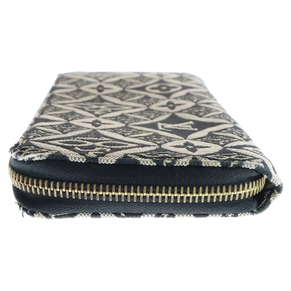 LOUIS VUITTON(ルイヴィトン) モノグラム ジャガード ジッピーウォレット 長財布 ブラック キャンバス×レザー Since1854 M80324