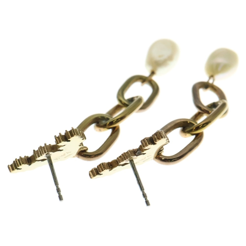 EMPORIO ARMANI(エンポリオアルマーニ) イーグルモチーフ ラインストーン チェーン ドロップピアス ゴールド レディース〇